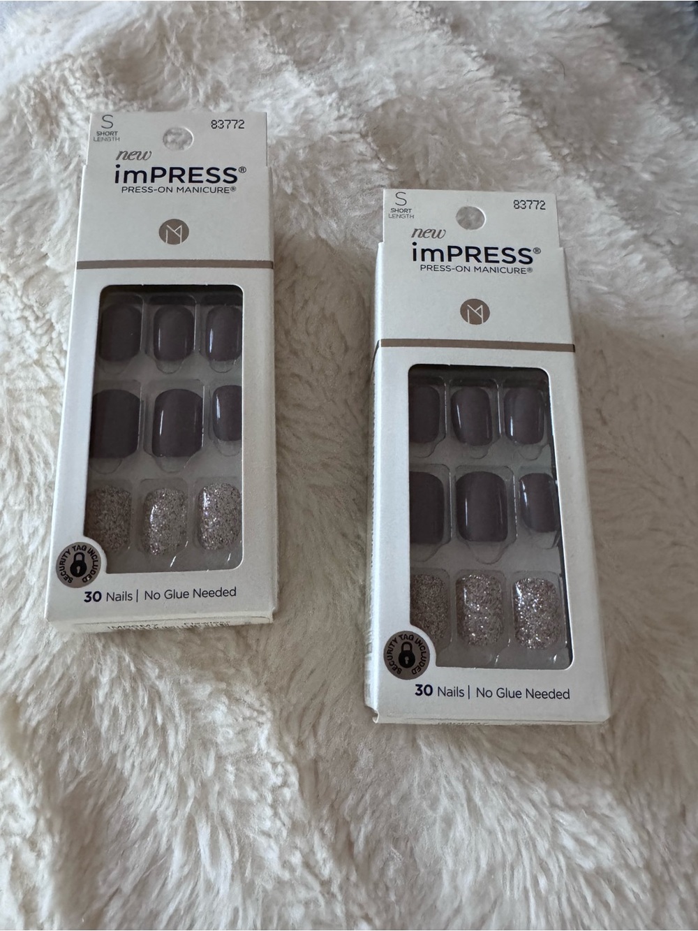 imPRESS Press-On Nails in Mauve with Silver Glitter Accents - 2 packs!
